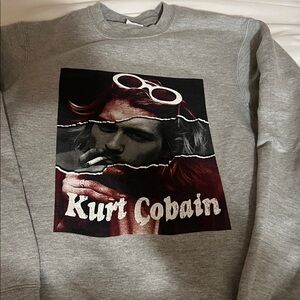 Kurt Cobain Nirvana - never worn  Gray Crewneck Sweatshirt- very good quality